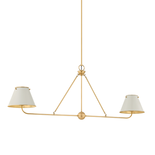 Burghley Linear with AGED BRASS/OFF-WHITE Finish