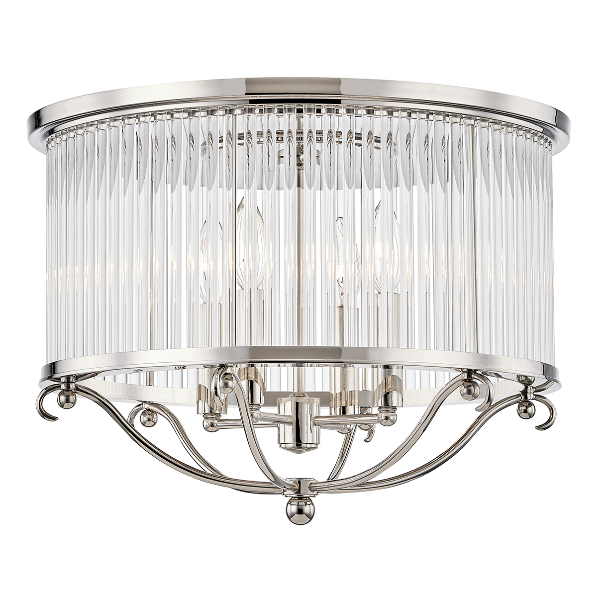 Glass No.1 Semi Flush with Polished Nickel Finish