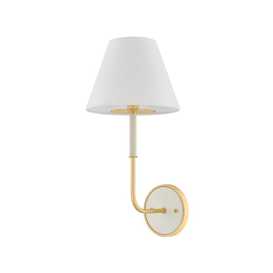 Wedgewood Wall Sconce with AGED BRASS/OFF-WHITE Finish