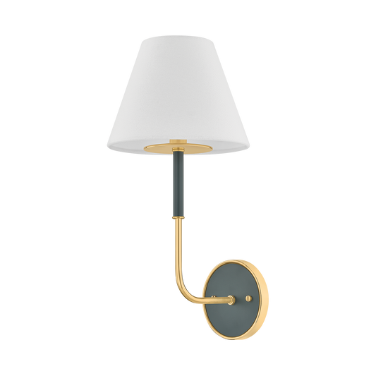 Wedgewood Wall Sconce with AGED BRASS/SOFT STUDIO GREEN Finish