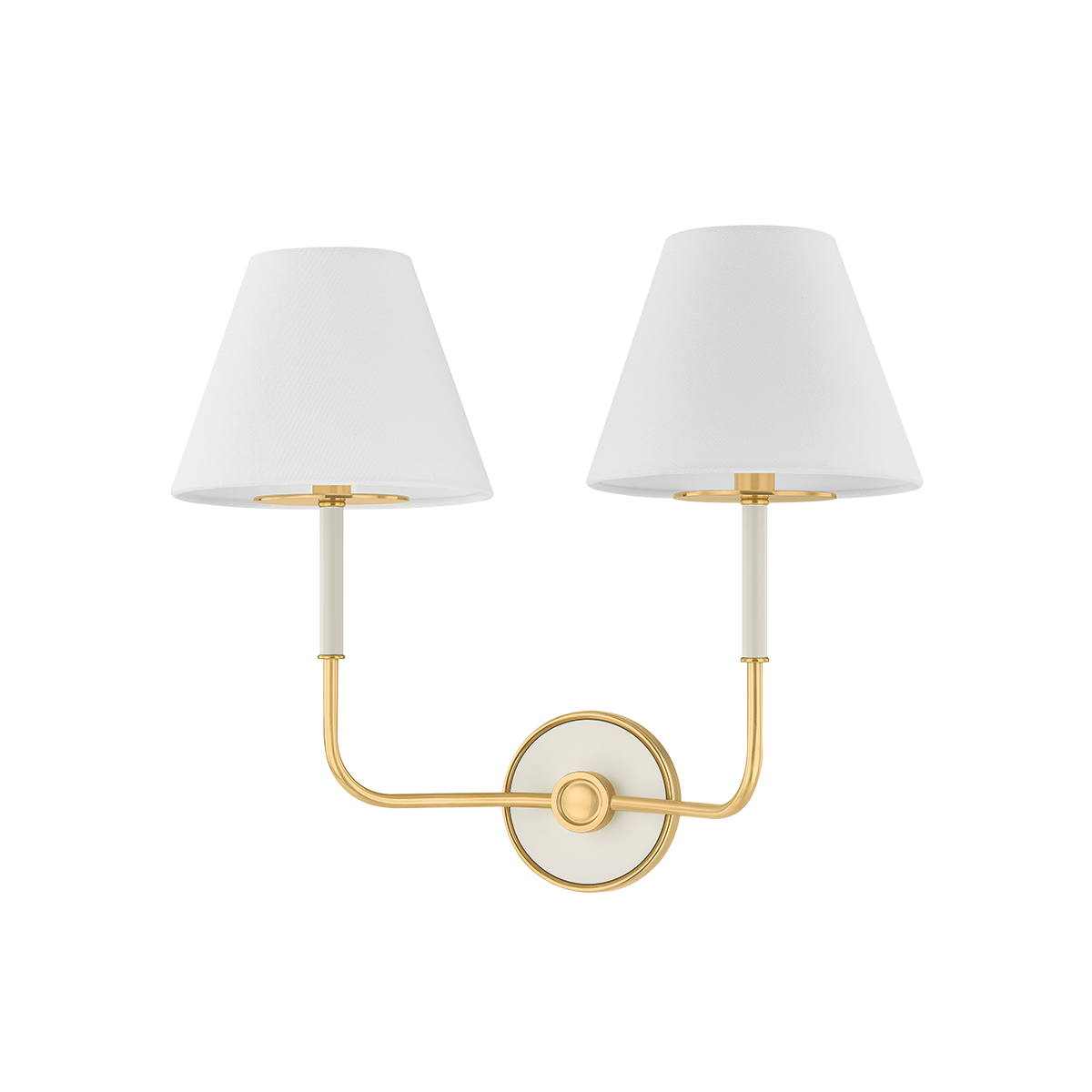 Wedgewood Wall Sconce with AGED BRASS/OFF-WHITE Finish