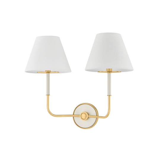 Wedgewood Wall Sconce with AGED BRASS/OFF-WHITE Finish
