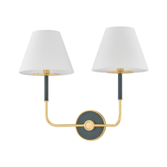 Wedgewood Wall Sconce with AGED BRASS/SOFT STUDIO GREEN Finish