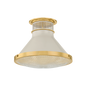 Highclere Flush Mount with AGED BRASS/OFF-WHITE Finish