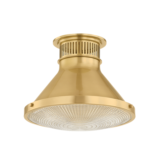 Highclere Flush Mount with AGED BRASS Finish