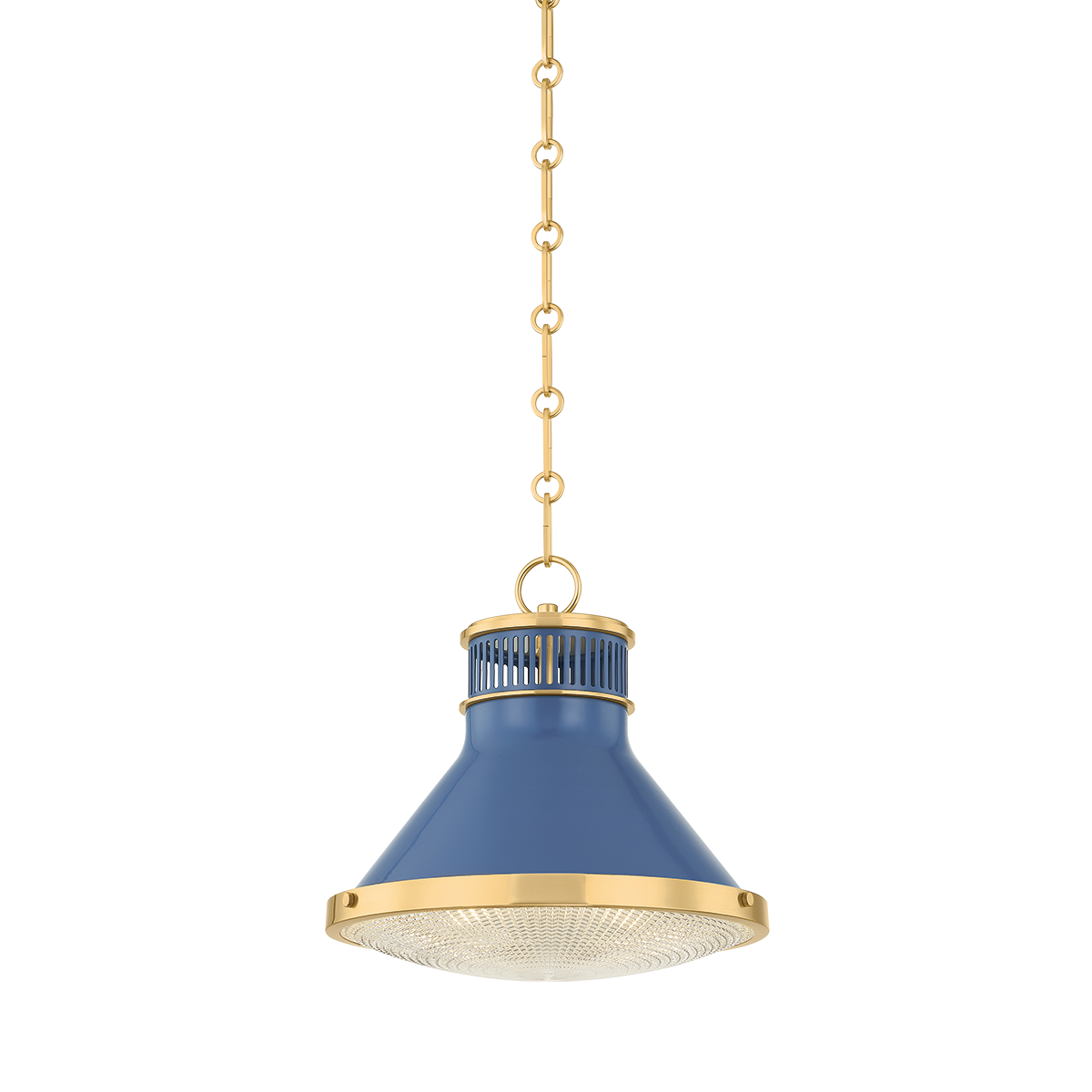 Highclere Pendant with AGED BRASS/SOFT FRENCH BLUE Finish