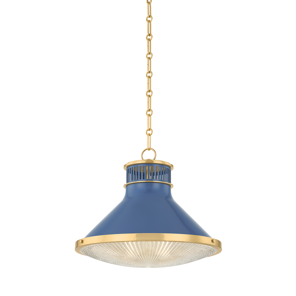 Highclere Pendant with AGED BRASS/SOFT FRENCH BLUE Finish