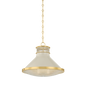 Highclere Pendant with AGED BRASS/OFF-WHITE Finish