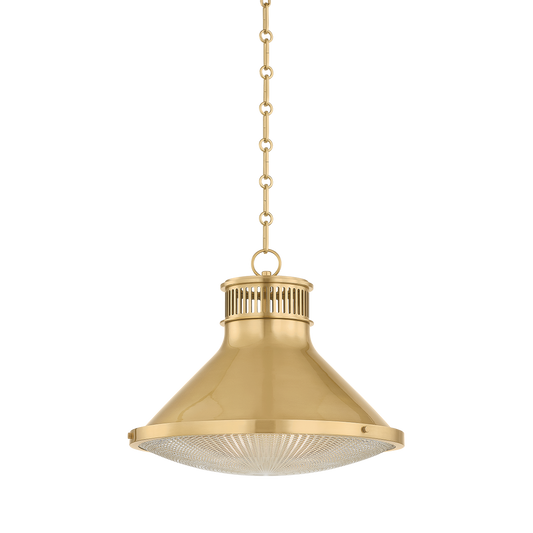 Highclere Pendant with AGED BRASS Finish