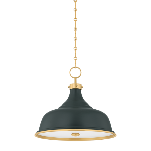 Painted No.1 Pendant with AGED BRASS/SOFT STUDIO GREEN Finish