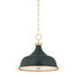 Painted No.1 Pendant with AGED BRASS/SOFT STUDIO GREEN Finish