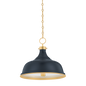 Painted No. 1 Pendant with Aged Brass/darkest Blue Finish