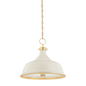 Painted No. 1 Pendant with Aged Brass/off White Finish