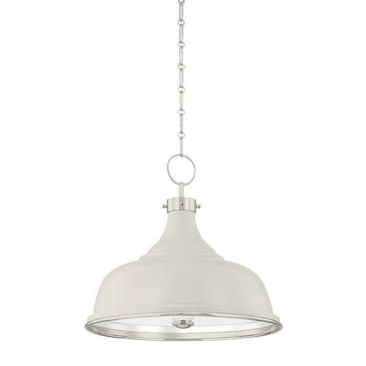 Painted No.1 Pendant with POLISHED NICKEL/OFF-WHITE Finish