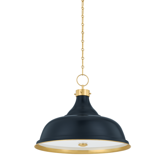 Painted No. 1 Pendant with AGED BRASS/DISTRESSED BRONZE Finish