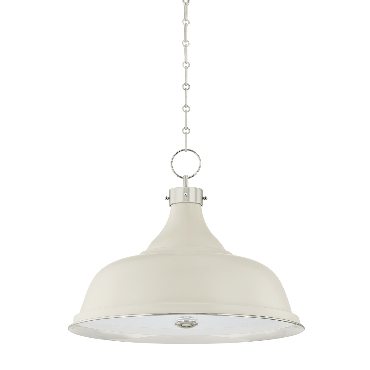 Painted No. 1 Pendant with POLISHED NICKEL/OFF-WHITE Finish