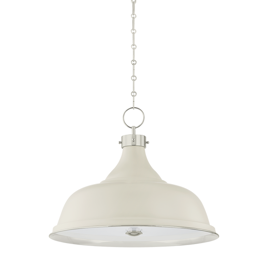 Painted No. 1 Pendant with POLISHED NICKEL/OFF-WHITE Finish