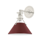 Painted No. 2 Wall Sconce with POLISHED NICKEL/SOFT CRIMSON Finish