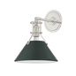 Painted No. 2 Wall Sconce with POLISHED NICKEL/SOFT STUDIO GREEN Finish