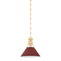 Painted No.2 Pendant with AGED BRASS/SOFT CRIMSON Finish