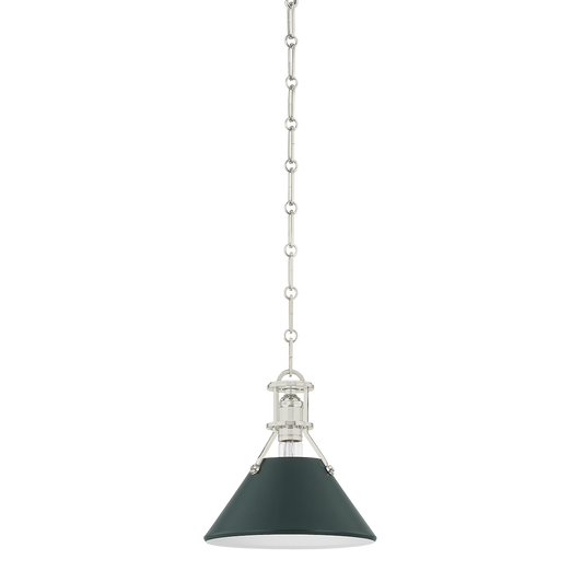 Painted No.2 Pendant with POLISHED NICKEL/SOFT STUDIO GREEN Finish