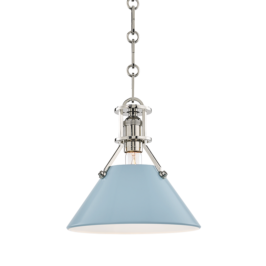 Painted No.2 Pendant with Polished Nickel/blue Bird Finish