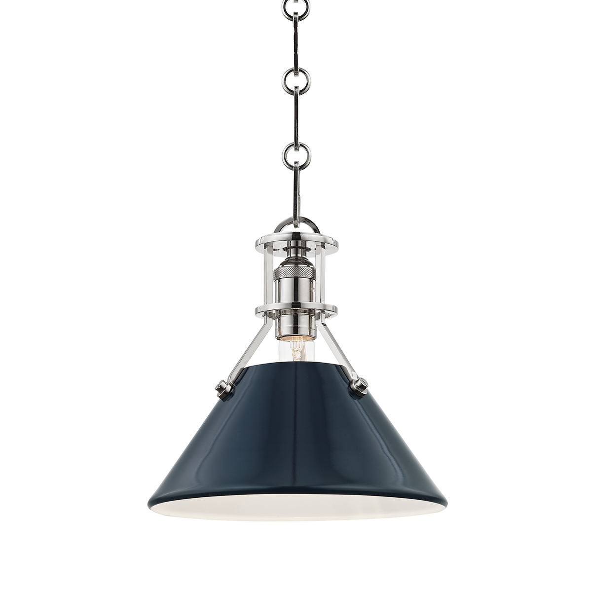 Painted No.2 Pendant with Polished Nickel/darkest Blue Finish