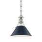 Painted No.2 Pendant with Polished Nickel/darkest Blue Finish