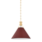 Painted No. 2 Pendant with AGED BRASS/SOFT CRIMSON Finish
