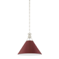 Painted No. 2 Pendant with POLISHED NICKEL/SOFT CRIMSON Finish