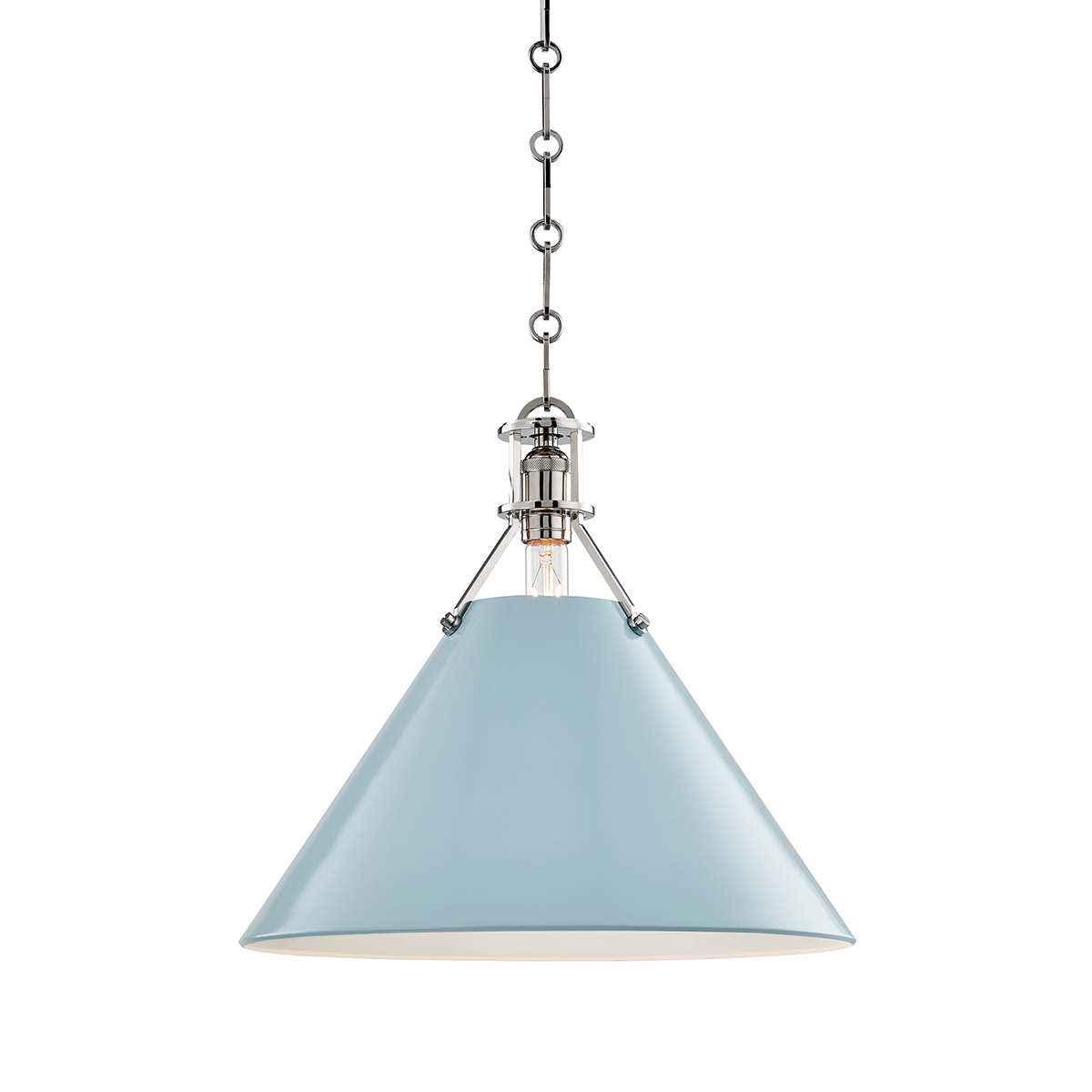 Painted No.2 Pendant with Polished Nickel/blue Bird Finish