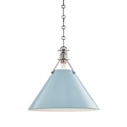 Painted No.2 Pendant with Polished Nickel/blue Bird Finish