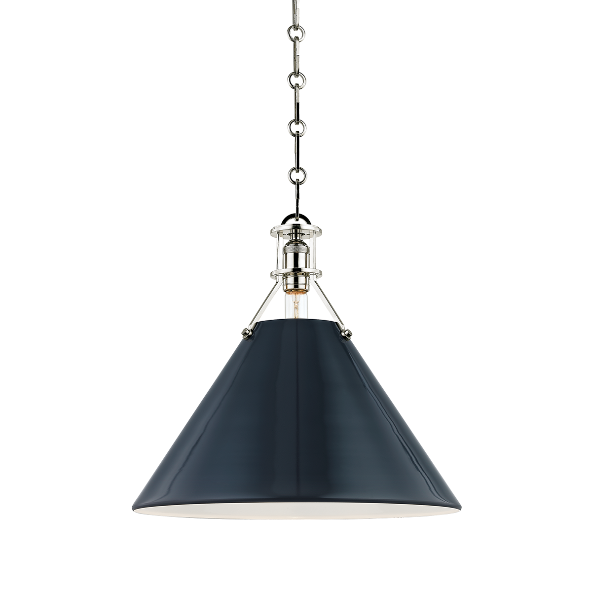 Painted No.2 Pendant with Polished Nickel/darkest Blue Finish