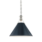 Painted No.2 Pendant with Polished Nickel/darkest Blue Finish