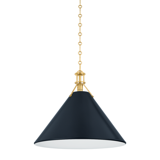 Painted No. 2 Pendant with AGED BRASS/DISTRESSED BRONZE Finish