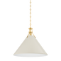 Painted No. 2 Pendant with AGED BRASS/OFF-WHITE Finish