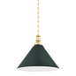 Painted No. 2 Pendant with AGED BRASS/SOFT STUDIO GREEN Finish