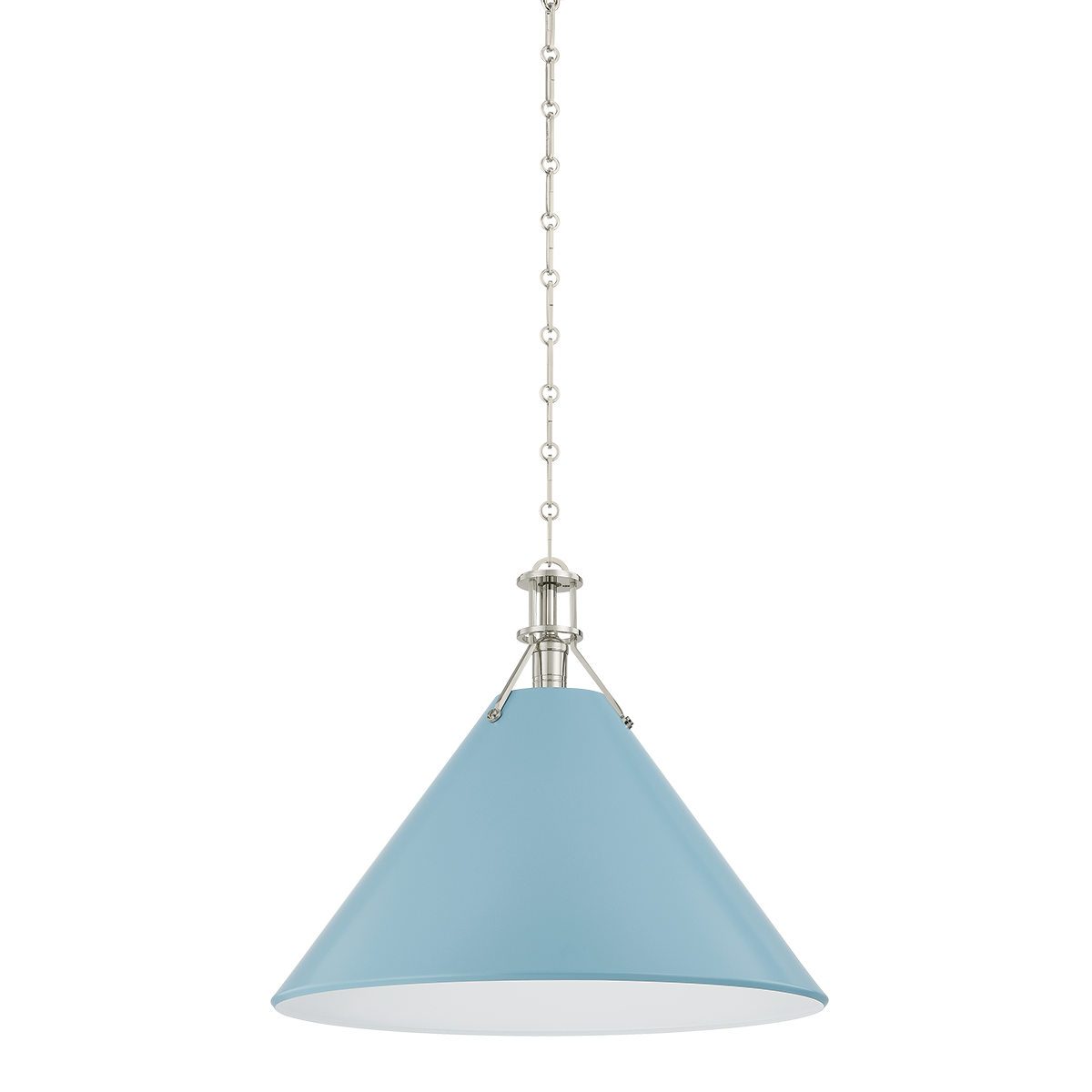 Painted No. 2 Pendant with POLISHED NICKEL/BLUE BIRD Finish