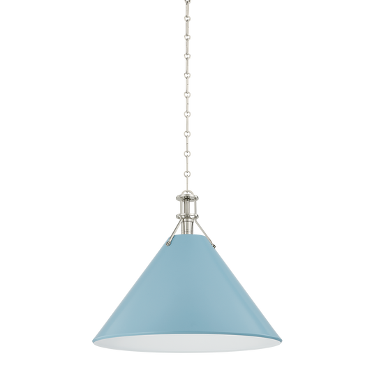 Painted No. 2 Pendant with POLISHED NICKEL/BLUE BIRD Finish