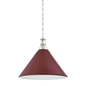 Painted No. 2 Pendant with POLISHED NICKEL/SOFT CRIMSON Finish