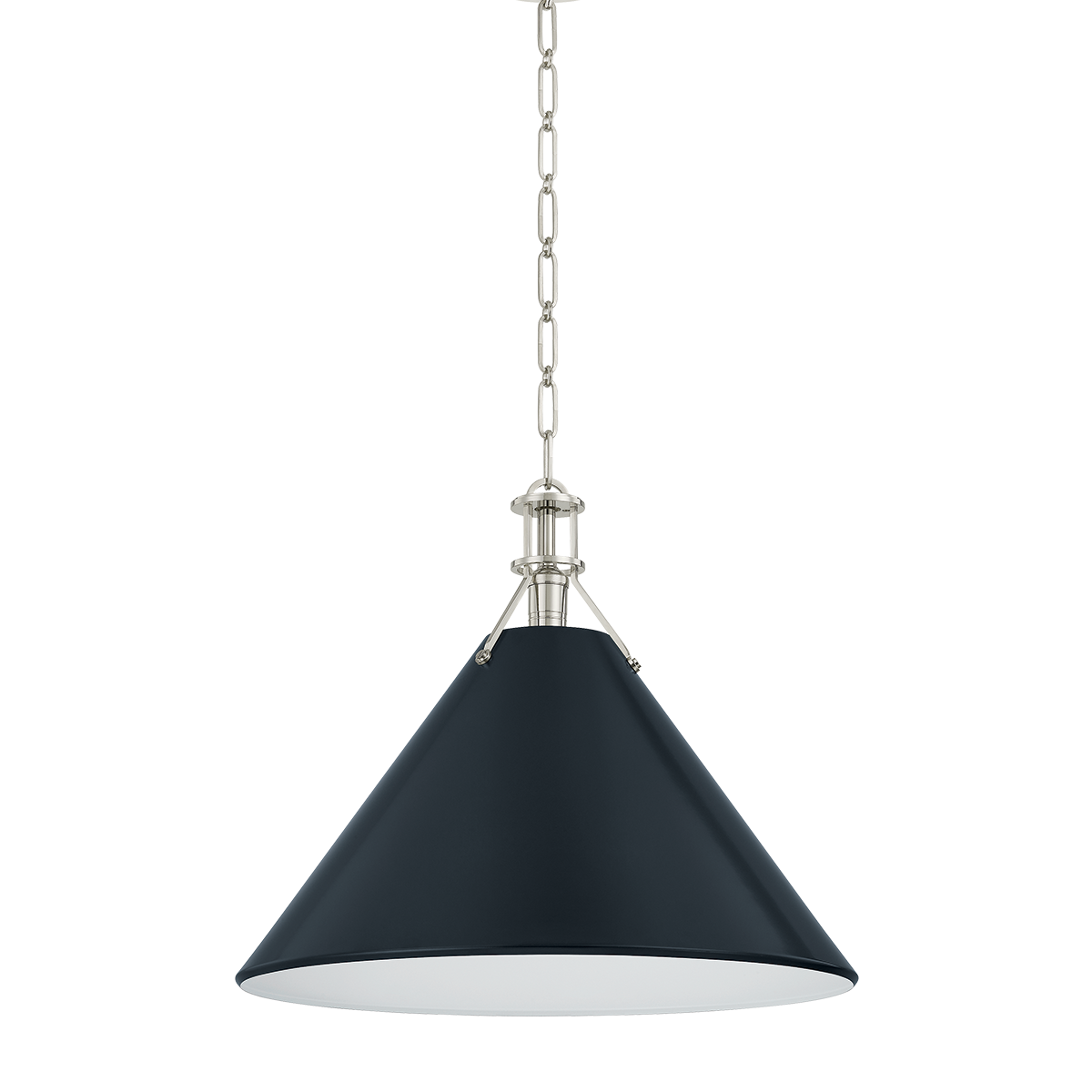 Painted No. 2 Pendant with POLISHED NICKEL/DARKEST BLUE Finish