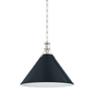 Painted No. 2 Pendant with POLISHED NICKEL/DARKEST BLUE Finish