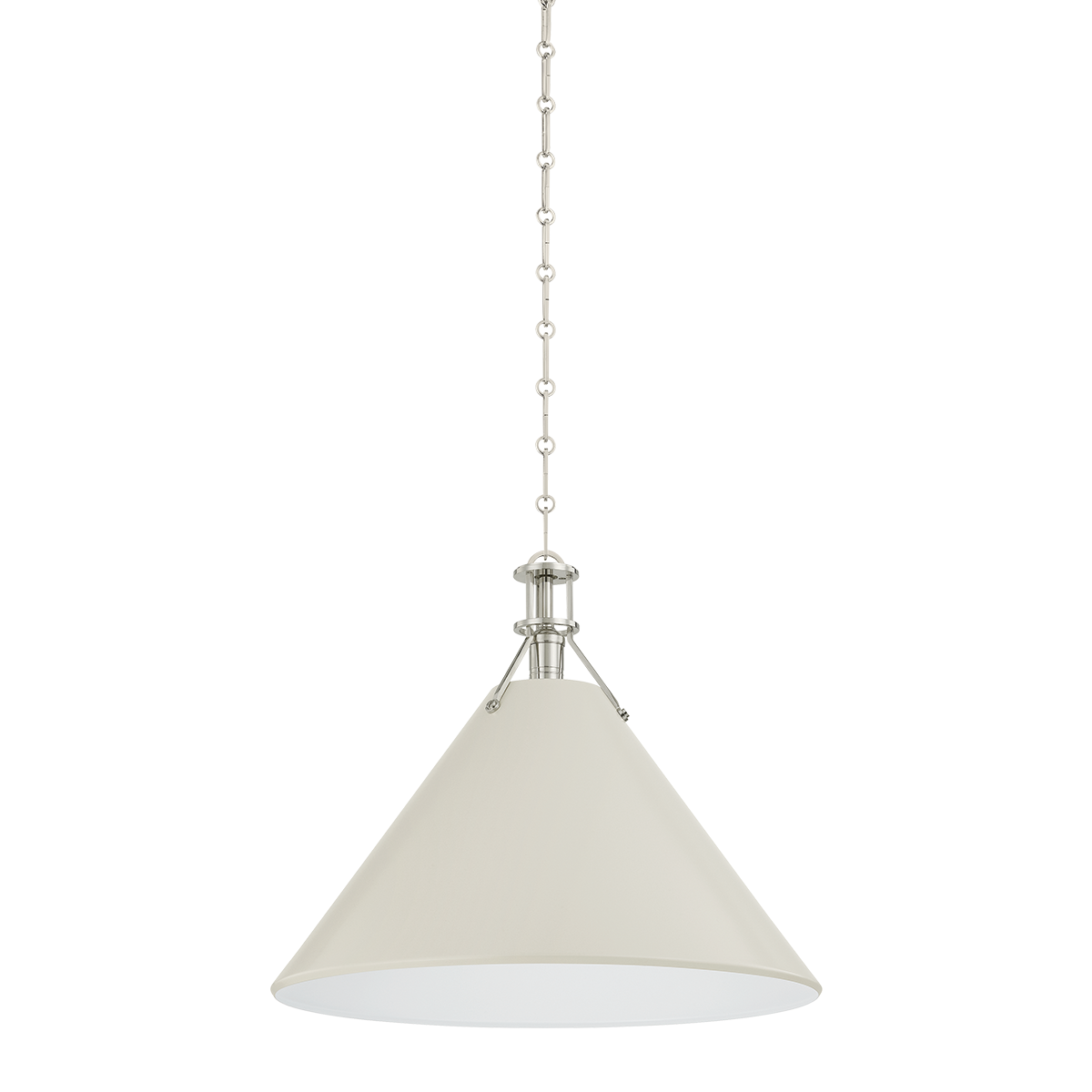 Painted No. 2 Pendant with POLISHED NICKEL/OFF-WHITE Finish
