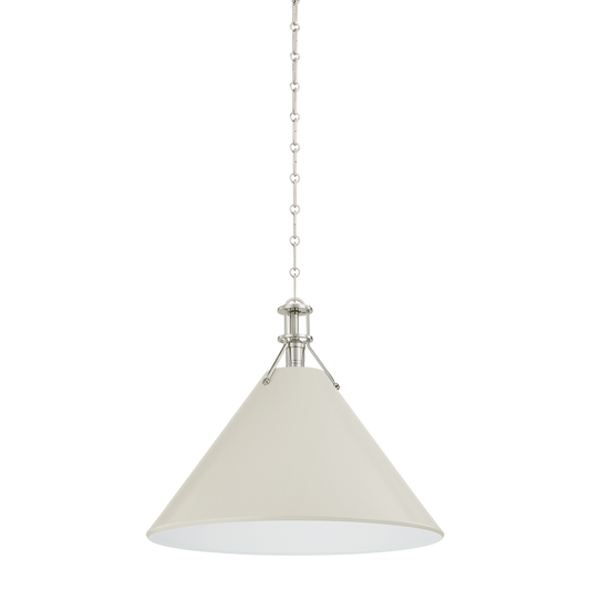 Painted No. 2 Pendant with POLISHED NICKEL/OFF-WHITE Finish