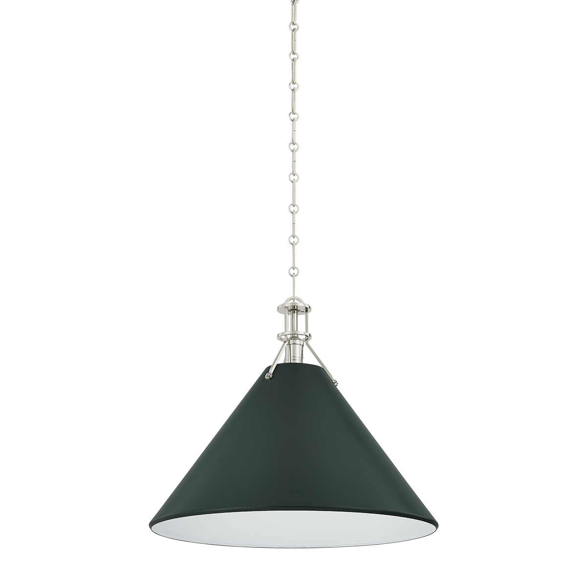 Painted No. 2 Pendant with POLISHED NICKEL/SOFT STUDIO GREEN Finish