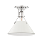 Painted No.2 Semi Flush with Polished Nickel/off White Finish