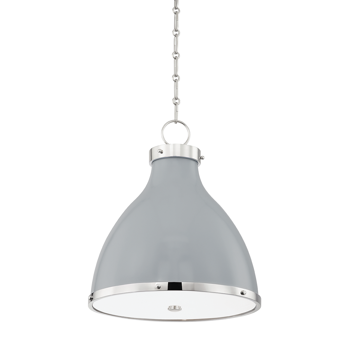 Painted No. 3 Pendant with Polished Nickel/parma Gray Combo Finish