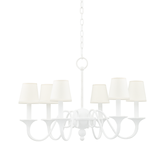 Windsor Chandelier with White Plaster Finish