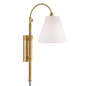 Curves No.1 Plug-in Sconce with Aged Brass Finish