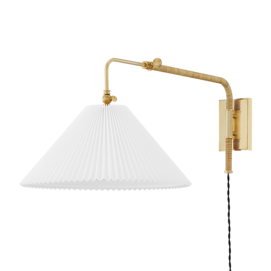 Dorset Plug-in Sconce with Aged Brass Finish